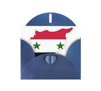 Tarjetas de regalo con diseño de mapa de la bandera siria, tarjetas de cumpleaños unisex, tarjetas de agradecimiento con sobres