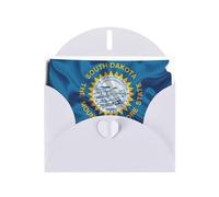 Tarjetas de regalo unisex con diseño de mapa de la bandera de Dakota del Sur, tarjetas de agradecimiento con sobres