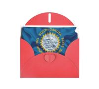 Tarjetas de regalo unisex con diseño de mapa de la bandera de Dakota del Sur, tarjetas de agradecimiento con sobres