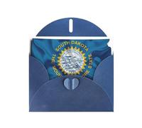 Tarjetas de regalo unisex con diseño de mapa de la bandera de Dakota del Sur, tarjetas de agradecimiento con sobres