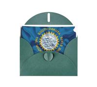 Tarjetas de regalo unisex con diseño de mapa de la bandera de Dakota del Sur, tarjetas de agradecimiento con sobres