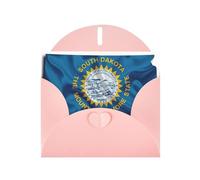 Tarjetas de regalo unisex con diseño de mapa de la bandera de Dakota del Sur, tarjetas de agradecimiento con sobres