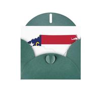 Tarjetas de regalo unisex con diseño de mapa de la bandera del estado de Carolina del Norte, tarjetas de agradecimiento con sobres