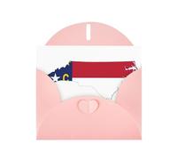 Tarjetas de regalo unisex con diseño de mapa de la bandera del estado de Carolina del Norte, tarjetas de agradecimiento con sobres