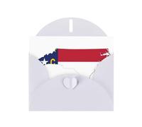 Tarjetas de regalo unisex con diseño de mapa de la bandera del estado de Carolina del Norte, tarjetas de agradecimiento con sobres