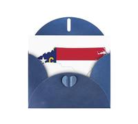 Tarjetas de regalo unisex con diseño de mapa de la bandera del estado de Carolina del Norte, tarjetas de agradecimiento con sobres