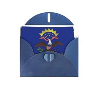 Tarjetas de regalo unisex con diseño de mapa de la bandera del estado de Dakota del Norte, tarjetas de agradecimiento con sobres