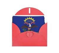 Tarjetas de regalo unisex con diseño de mapa de la bandera del estado de Dakota del Norte, tarjetas de agradecimiento con sobres