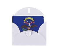 Tarjetas de regalo unisex con diseño de mapa de la bandera del estado de Dakota del Norte, tarjetas de agradecimiento con sobres