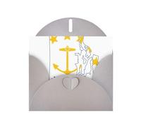 Tarjetas de regalo unisex con diseño de mapa de la bandera del estado de Rhode Island, tarjetas de agradecimiento con sobres