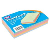 Tarjetas de registro con titular, A6, multicolor, a rayas, paquete de 100