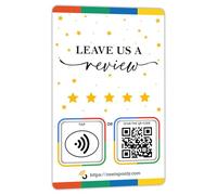 Tarjetas de revisión de Google de One Tap Only - Grifo inteligente NFC y QR - Compatible con todos los teléfonos - Reseñas instantáneas de negocios - Tarjeta de revisión reutilizable sin contacto