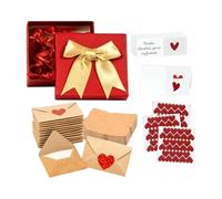 Tarjetas de San Valentín con sobres, 60 notas de amor de papel, tarjetas del día de San Valentín con sobres, ideales para parejas, citas nocturnas, aniversarios