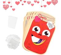 Tarjetas De San Valentín En Tarro - 15,5 X 9,5 Cm Con Bolsas De Golosinas, Artículos Divertidos Para , 50 Tarjetas De Felicitación Navideñas De Dibujos Animados | Lindo San Valentín Para Niños,