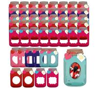 Tarjetas de San Valentín Jar -La Card de Candy Valentine en forma de JAR para fiestas en el aula, favores de fiesta divertidos para niños, juego de 50 con diseños lindos, no incluidos, perfect