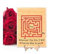 Tarjetas de San Valentín para él, romántica carta de amor hecha a mano, tarjeta de felicitación cuadrada de corazón con laberinto, para él, ella, esposa, marido, novia, novio, pareja, cumpleaños, boda