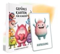 Tarjetas de Sentimientos para Niños - 32 Tarjetas Diseño adorableSentimientos con Textos Explicativos, para autorregulación y un Buen sentimiento, Regalos para niños y niñas (Tarjeta A, 32 Unidades)