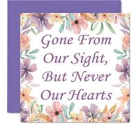 Tarjetas de simpatía Thinking of You - Gone From Our Sight - Tarjeta de condolencias florales, tarjetas de duelo para adultos, tarjetas de felicitación de condolencias de flores de 145 mm x 145 mm