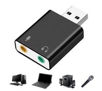 Tarjetas de sonido externas, adaptador de tarjeta de sonido USB - Adaptador estéreo USB de 3,5 mm, no se necesitan controladores, accesorios de tarjetas de sonido, equipo de convertidor de audio USB