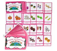 Tarjetas de sustantivos ilustradas de Doble, 36 lecciones de gramática Plural Singular, Juego de Aprendizaje Laminado vinculado con Bucle de Metal para Preescolar, Estudio en hogar, revisión