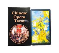 Tarjetas de tarot, 78 hojas, diseño apto para principiantes, 10,5 x 6,5 x 2,5 cm, baraja de cartas de tarot con temática de arte chino, juego de cartas de Oracle, ilustraciones orientales vibrantes