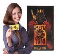 Tarjetas de tarot, juego de adivinación, versión rusa, instrucciones de papel de 4.13 x 2.36 pulgadas incluidas, herramienta de adivinación del destino, ideal para noches familiares, reuniones de