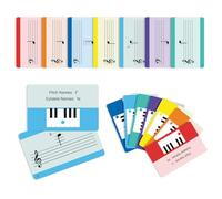 Tarjetas de teoría musical, ayuda de estudio para principiantes y profesionales, claves, firmas clave, notas, símbolos y más, 54 tarjetas de doble cara (tarjeta flash de piano)