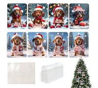 Tarjetas De Titular De Dinero De Navidad,Titulares De Dinero De Navidad, 8 piezas tarjetas de dinero monedero perro de dibujos animados, adornos navideños, divertidos colgantes de Navidad con sobres