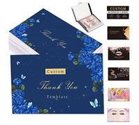 Tarjetas de visita personalizables con logotipo, código QR, tarjetas de agradecimiento personalizadas, 100 unidades para pequeñas empresas, impresión de doble cara