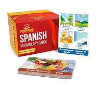 Tarjetas de vocabulario en español para niños y adultos principiantes, 276 tarjetas de estudio bilingües de 720 palabras con portal de aprendizaje web interactivo: audio nativo, cuestionarios de 4