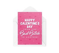 Tarjetas del día de Galentine - De un mal B a otro - Tarjetas de mejor amiga - Tarjeta de mejor amiga - Tarjeta anti-San Valentín - Tarjetas divertidas - Tarjeta femenina CBH1590