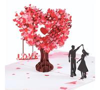 Tarjetas Del Día De San Valentín | Tarjeta De Aniversario De San Valentín Emergente En 3D Para Él Y Ella | Romántico "Baile Bajo El Árbol Del Corazón", Adecuado Para Esposa, Esposo, Amante, Bodas