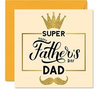 Tarjetas del día del padre para papá - Super Dad - Tarjeta del día del padre feliz para papá de hija hijo, regalos divertidos para el padre, 145 mm x 145 mm, tarjetas de felicitación de temporada para el día del padre, regalo para papá