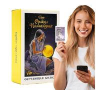 Tarjetas del tarot: tarjetas Oracle para principiantes, instrucciones en papel interactivas incluidas, tinción de y herramienta de brujas, juego de mesa para el aprendizaje de entretenimiento