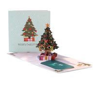 Tarjetas desplegables de Felices Fiestas - Felicitaciones navideñas 3D hechas a mano, mensajes de Feliz Navidad, regalos para amigos y famil