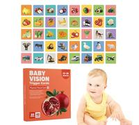 Tarjetas didácticas de alto contraste: conjunto de actividades de aprendizaje visual en y negro para bebés | Tarjetas educativas inspiradas en para el desarrollo del cerebro infantil
