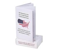 Tarjetas didácticas de ciudadanía estadounidense - Guía de estudio de naturalización con 100 preguntas y respuestas de ciudadanía estadounidense | Paquete de tarjetas de prueba | Bilingüe para