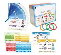 Tarjetas didácticas de fonética, aprenda a Leer Tarjetas didácticas de fonética - Tarjetas didácticas de la Familia de Palabras - Suministros Escolares para el hogar, Juego de Tarjetas de Aprendizaje