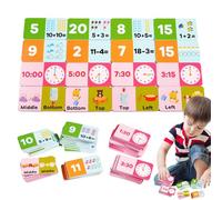 Tarjetas didácticas de matemáticas, juguetes de suma y resta - Tarjetas de juego de suma y resta de Math War 4 en 1 | Juguetes para habilidades matemáticas tempranas, juguetes de palabras en inglés pa