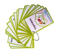 Tarjetas Didácticas de Palabras de Verduras para Bilingües de Papel