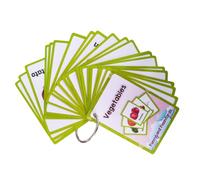 Tarjetas Didácticas de Papel de Verduras para Pequeños Bilingües