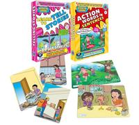 Tarjetas didácticas habilitadas para audio | Secuencias de historias y palabras de acción en oraciones | Audio en hindi, inglés, punjabi, tamil, kannada, telugu | Niños con necesidades especiales |