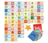 Tarjetas Didácticas para - Tarjetas Didácticas De Alimentos De 50 Piezas | | Tarjetas de Aprendizaje Juguetes Educativos de Doble Cara, Máquina | Juguetes de doble cara Juegos de aprendizaje para juegos