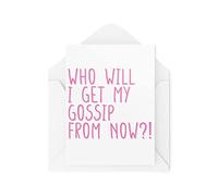 Tarjetas divertidas | Bromas Broma Colega Amigos Chistes | ¿A quién recibiré mis chismes de ahora | Nueva novedad Trabajo Oficina Trabajo Bestie | CBH842