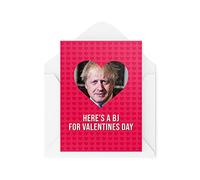 Tarjetas divertidas de San Valentín para él, marido esposa tarjeta, aquí es un BJ, Boris Johnson Banter Tory Novia Novio San Valentín regalo CBH457