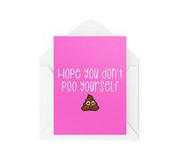 Tarjetas divertidas para el embarazo | Tarjeta Hope You Don't Poo Yourself | Maternidad Deja bromas trabajo bromas nuevo bebé trabajo mejor amigo oficina | CBH1063