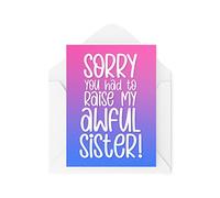 Tarjetas divertidas para padres | Tarjeta de cumpleaños para hermanos Hermanas Hermanas | CBH1050