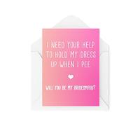 Tarjetas divertidas para planificar bodas, tarjetas de felicitación con texto en inglés "I Need You to Hold My Dress Whilst I Pee, Broma divertida novedad banter CBH290
