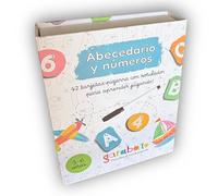 Tarjetas Educativas Abecedario Español XL - Letras Mayúsculas y Minúsculas + Números 1 al 10 - Juego Educativo 3 a 6 Años - Flashcards Montessori Borrables con Rotulador y Caja Magnética