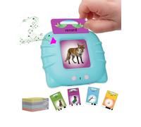 Tarjetas educativas,Flash Juguetes educativos para niños jóvenes de 1 a 6 años, juguetes preescolares para escuchar y aprender 224 palabras (azul francés)